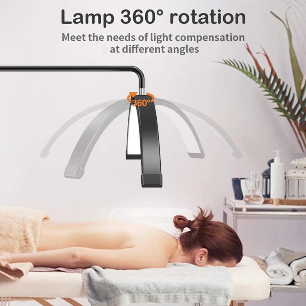 Half-moon Fill Light Andoer 36W Floor LED Video Light 3000K-6000K Dimmable with 70.9in Light Stand for Beauty Makeup Live Stream