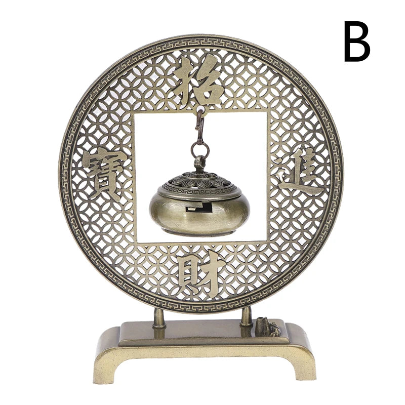 Lotus Flower Incense Burner Retro Hollow Out Zinc Alloy Hanging Lotus Burners Blessing Nasturtium Holder Home Office Decor