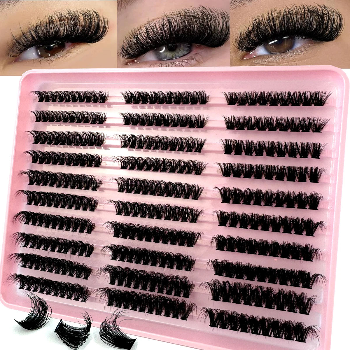 Lash Clusters 80D 100D Lashes Spikes Eyelash Clusters Volume Individual Lashes DIY Spiky Lash Extension Mega Cluster Eyelashes