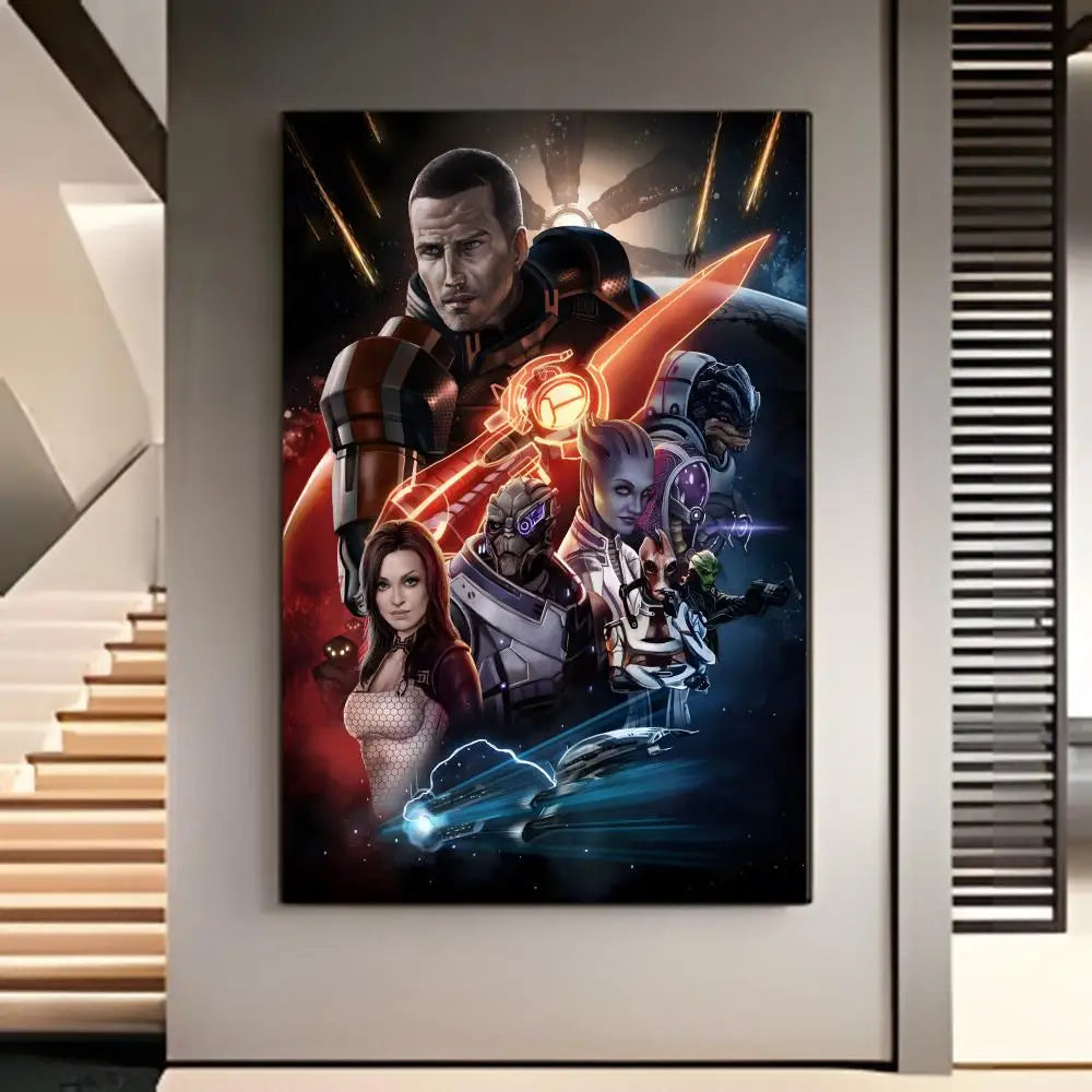 Mass Effect Gaming Poster American Film Mural Home Childrens Room Wall Decor Print