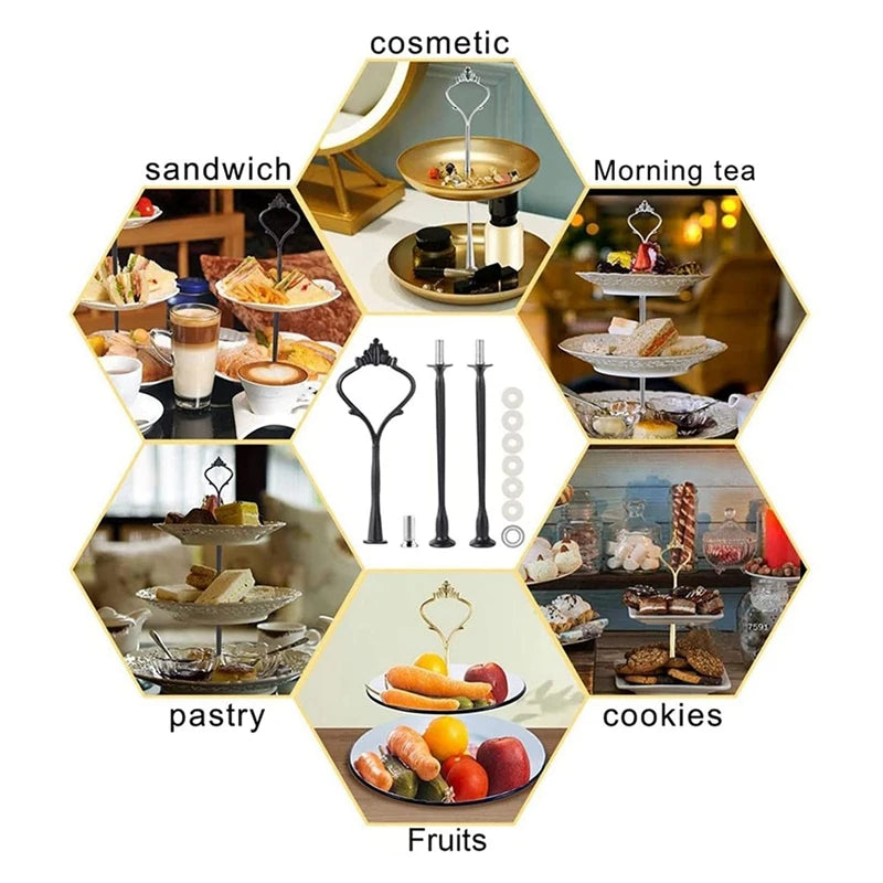 A98E-9 Set Cake Stand Hardware Kit Tiered Tray Hardware Fittings For Cake Stand,3 Tier Cake Stand Fittings Hardware Holder