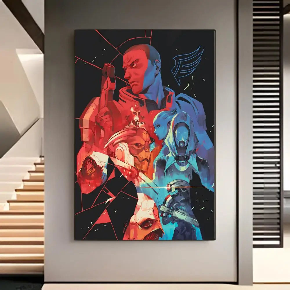 Mass Effect Gaming Poster American Film Mural Home Childrens Room Wall Decor Print