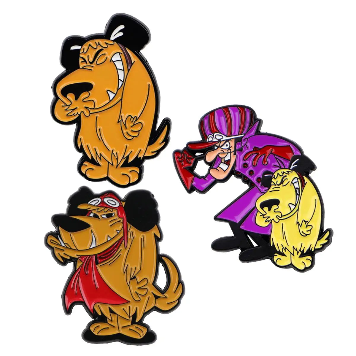 3pcs/set Comical Dog Enamel Pins Metal Cartoon Brooch Backpack Collar Lapel Badges Men Women Fashion Jewelry Collection Gift