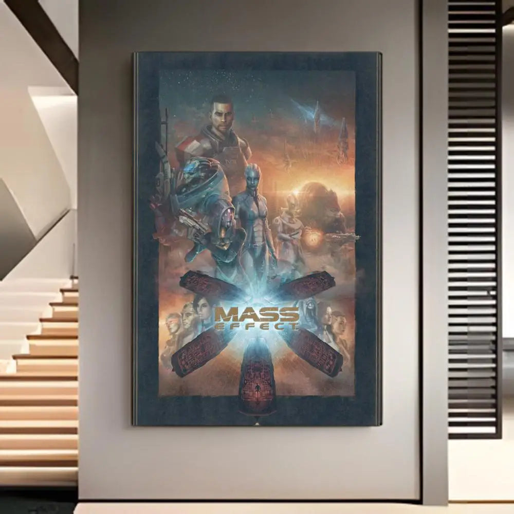 Mass Effect Gaming Poster American Film Mural Home Childrens Room Wall Decor Print