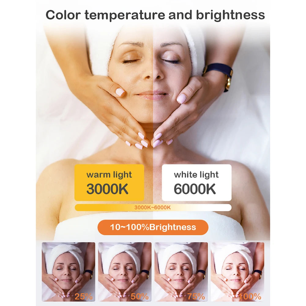 Half-moon Fill Light Andoer 36W Floor LED Video Light 3000K-6000K Dimmable with 70.9in Light Stand for Beauty Makeup Live Stream