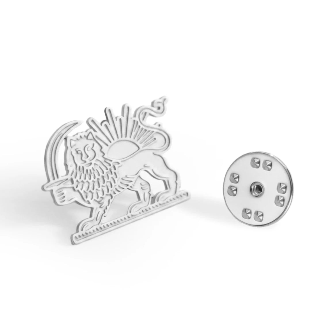 Cazador Stainless Steel Persian Lion and Sun Pins Brooch for Women Men Iran Flag Suit Collar Badges Jewelry Wholesale 2026 Gift