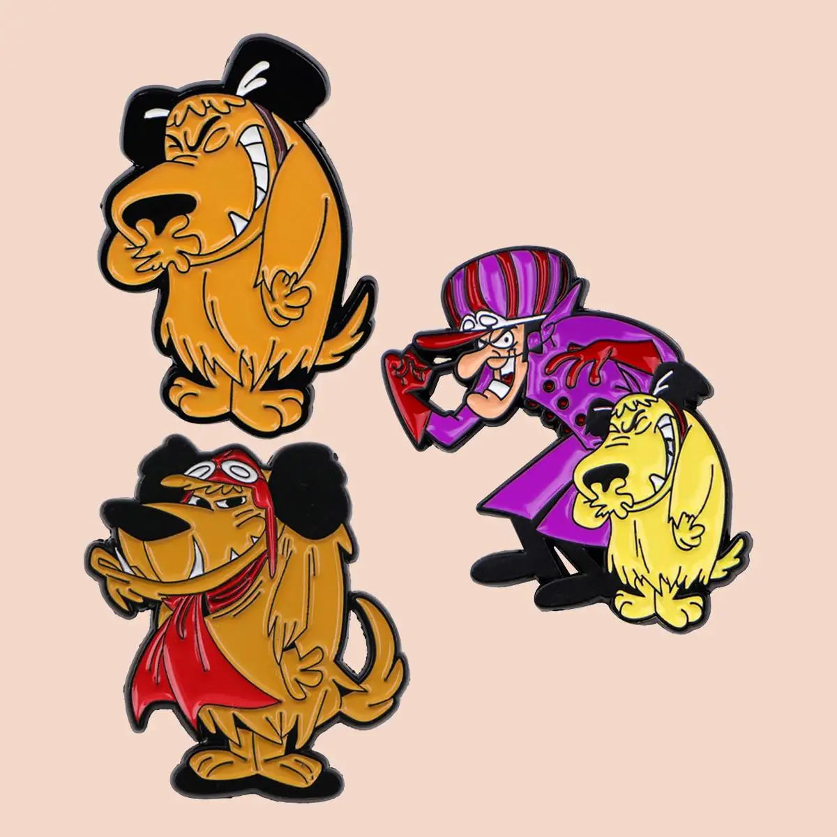 3pcs/set Comical Dog Enamel Pins Metal Cartoon Brooch Backpack Collar Lapel Badges Men Women Fashion Jewelry Collection Gift