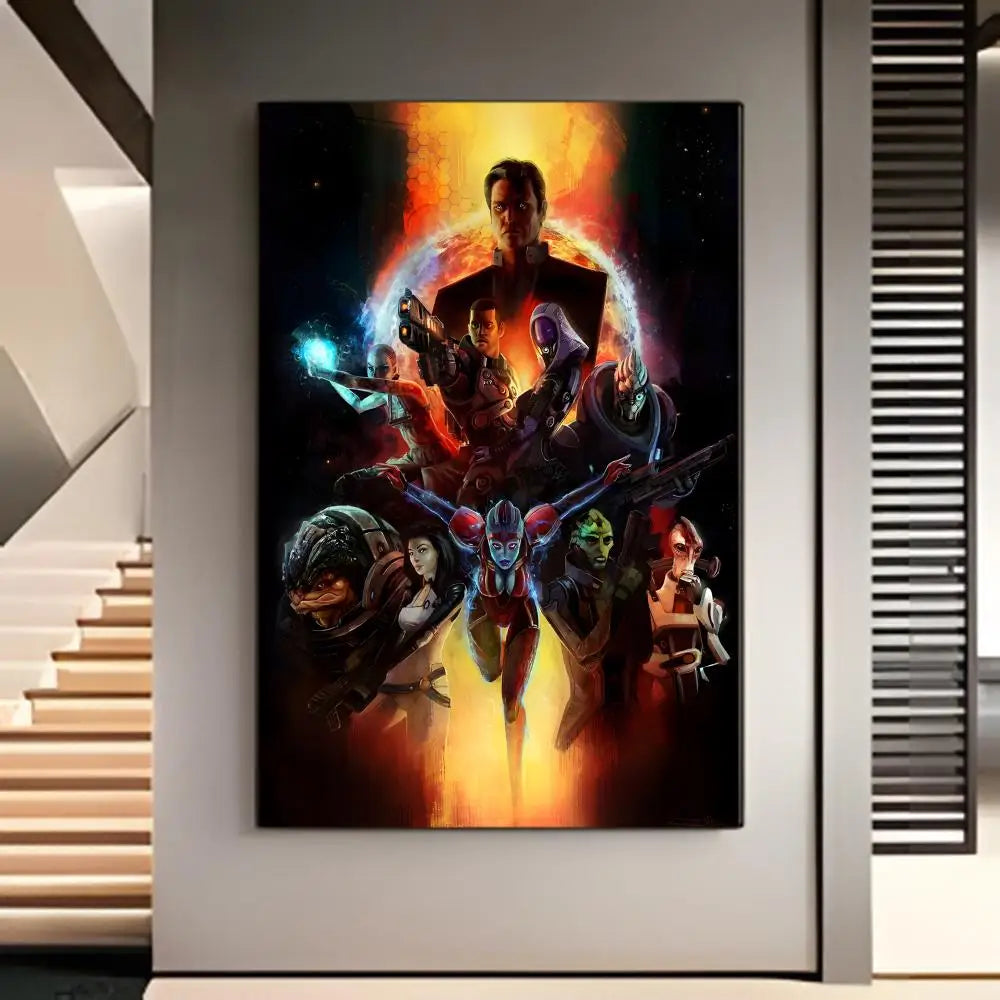Mass Effect Gaming Poster American Film Mural Home Childrens Room Wall Decor Print