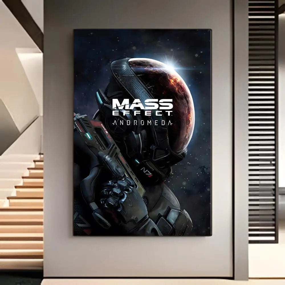 Mass Effect Gaming Poster American Film Mural Home Childrens Room Wall Decor Print