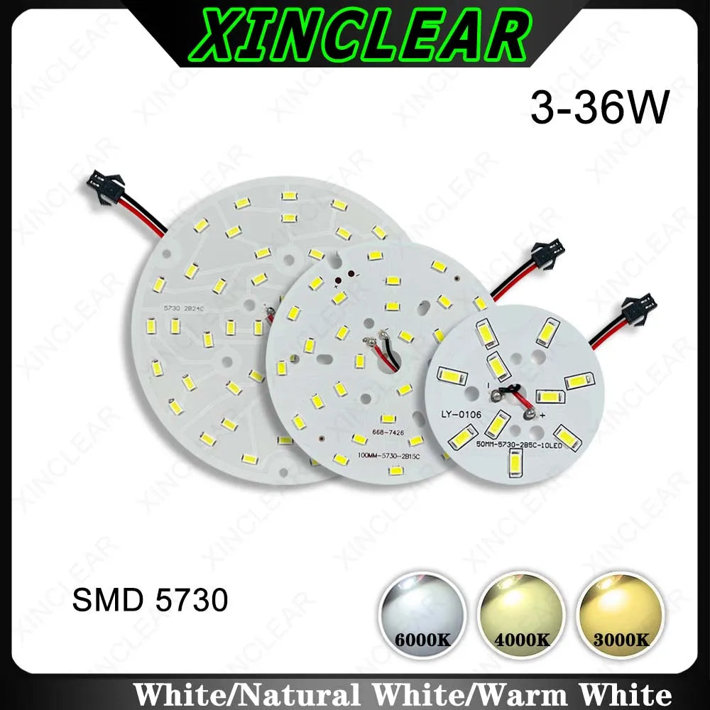 10PCS LED Light Source Round Light Panel 3W 5W 7W 9W 15W 18W 24W 36W SMD5730 DIY Light Bulb Modification Light Panel Accessories