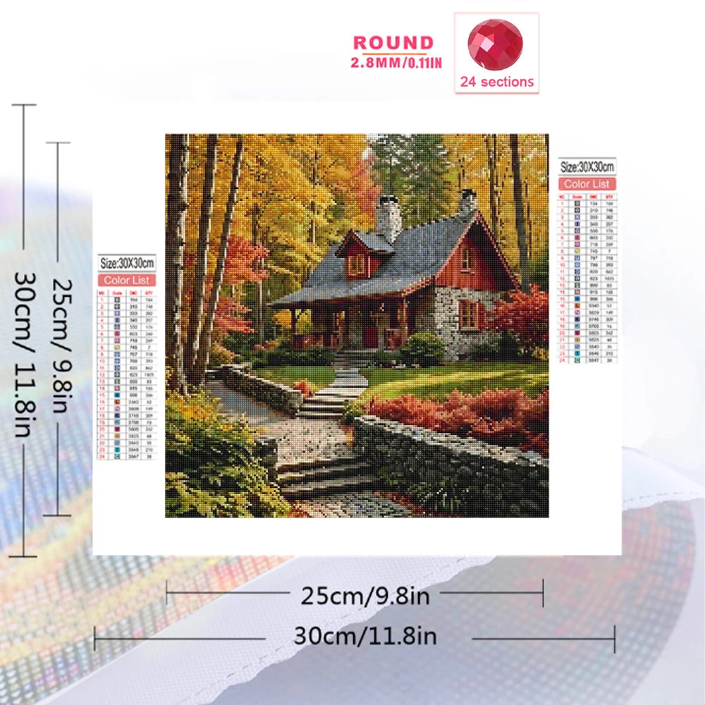 Momoart DIY Diamond Painting House Landscape New Collection Full Drill Square Diamond Mosaic Tree Cross Stitch Handmade Hobby