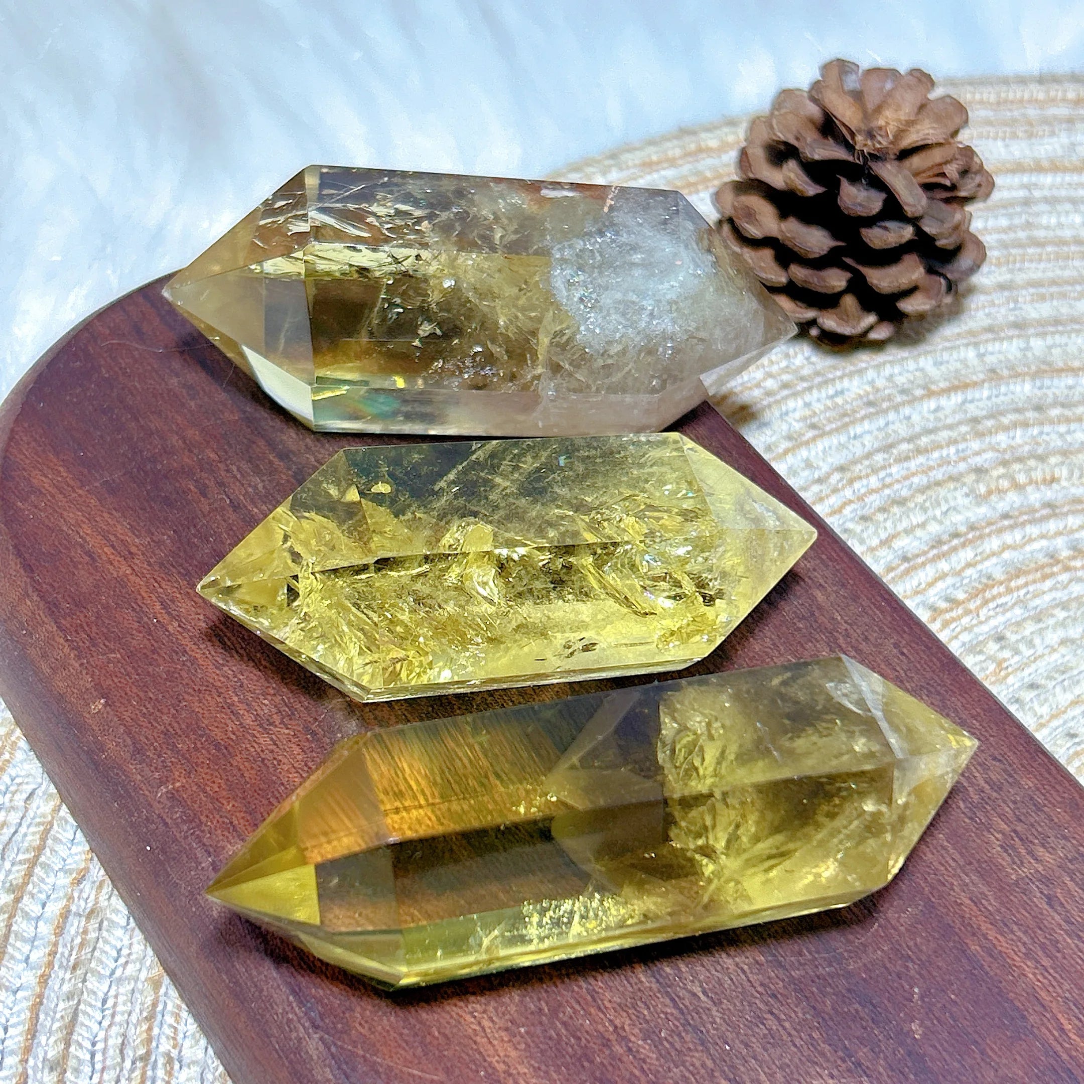 Healing Natural Crystal Smokey Citrine Double Tower Mountain Energy Reiki Ornament High Quality Home Decorations Room Decor Gift