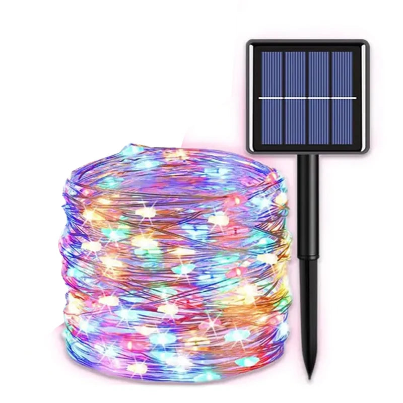 Led Solar Fairy String Lights 8 Modes Christmas Led Light Outdoor Garden Patio Wire Garland Light Christmas Lights