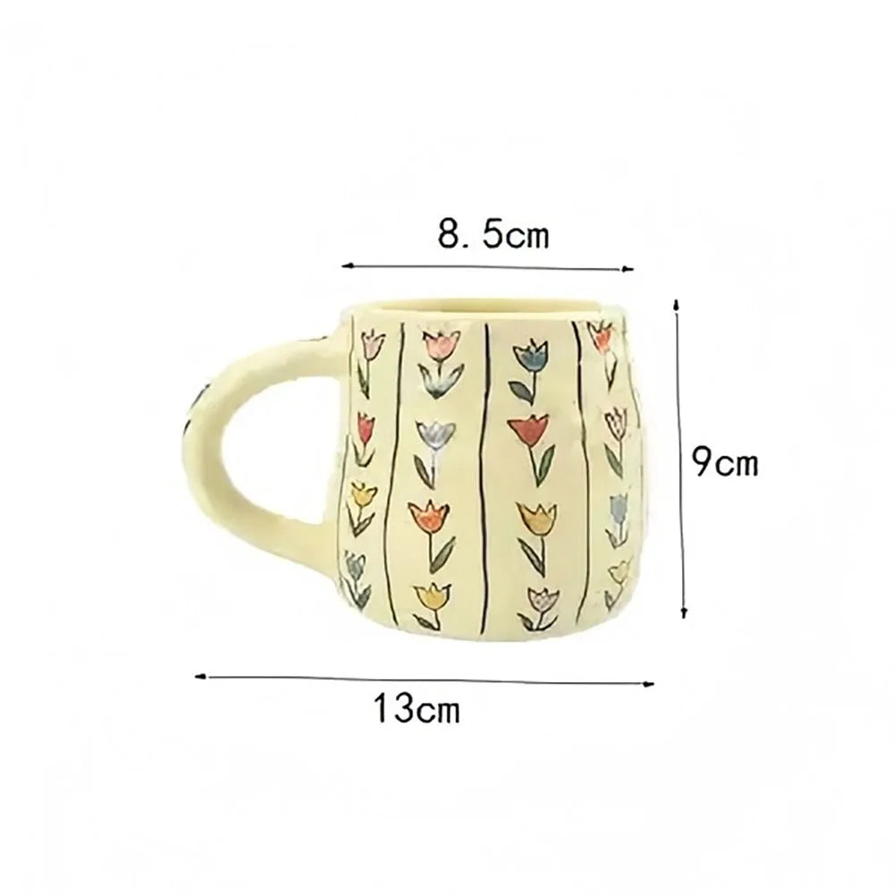 1PC 350ml Handmade Unique Design Ceramic Mug, Coffee Mug for Tea, Coffee, Milk, Juice in Kitchen, Dining Room, Living Room