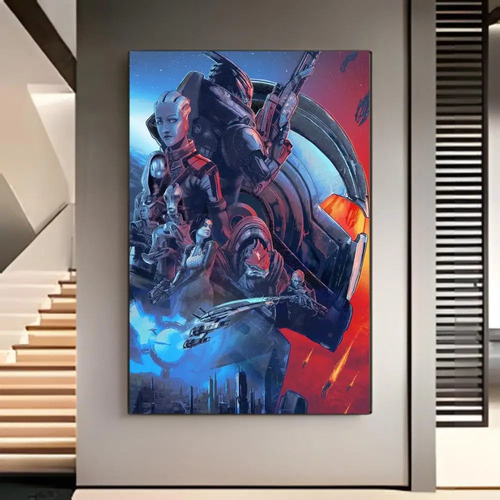 Mass Effect Gaming Poster American Film Mural Home Childrens Room Wall Decor Print