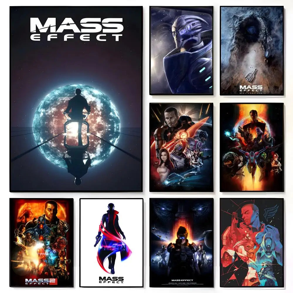Mass Effect Gaming Poster American Film Mural Home Childrens Room Wall Decor Print