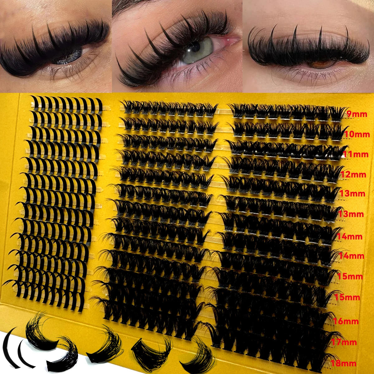 Lash Clusters 80D 100D Lashes Spikes Eyelash Clusters Volume Individual Lashes DIY Spiky Lash Extension Mega Cluster Eyelashes