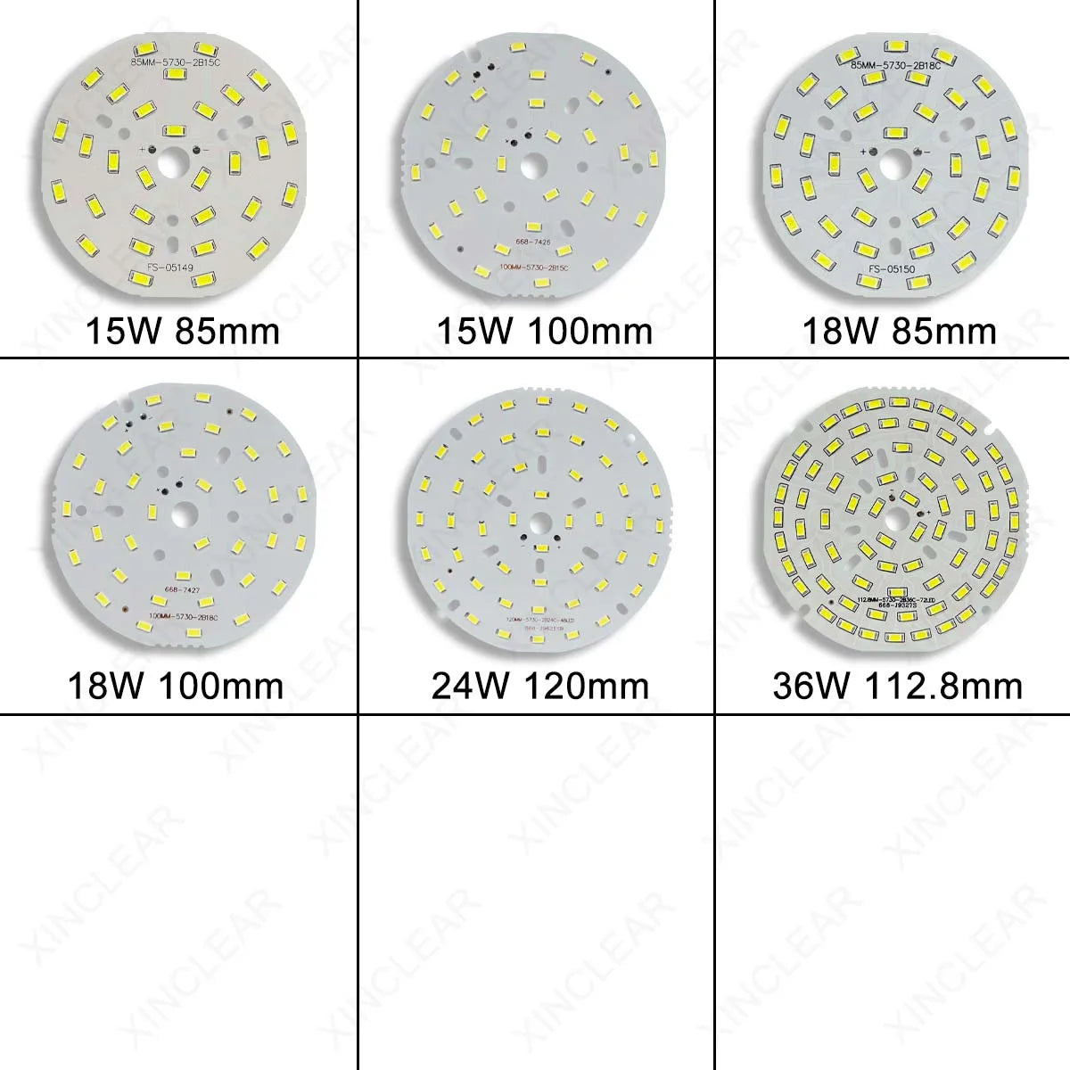 10PCS LED Light Source Round Light Panel 3W 5W 7W 9W 15W 18W 24W 36W SMD5730 DIY Light Bulb Modification Light Panel Accessories