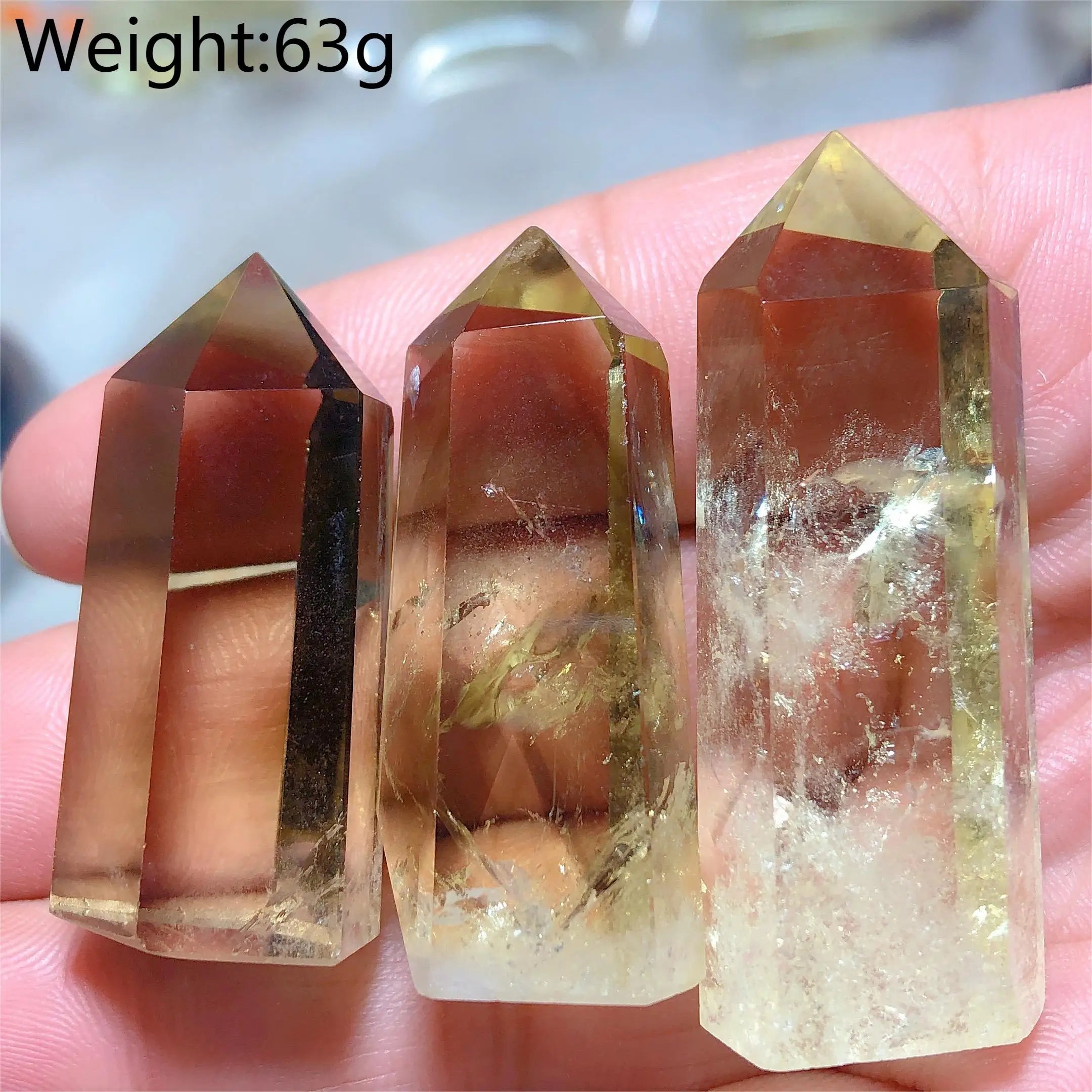 High Quality Natural Crystals Citrine Tower Point Healing Crafts Rainbow Desk Reiki Home Decorations Room Decor