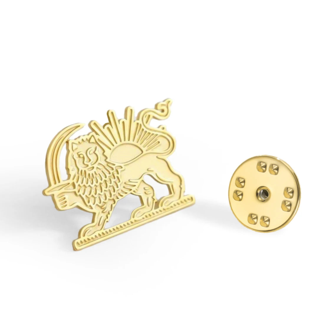 Cazador Stainless Steel Persian Lion and Sun Pins Brooch for Women Men Iran Flag Suit Collar Badges Jewelry Wholesale 2026 Gift