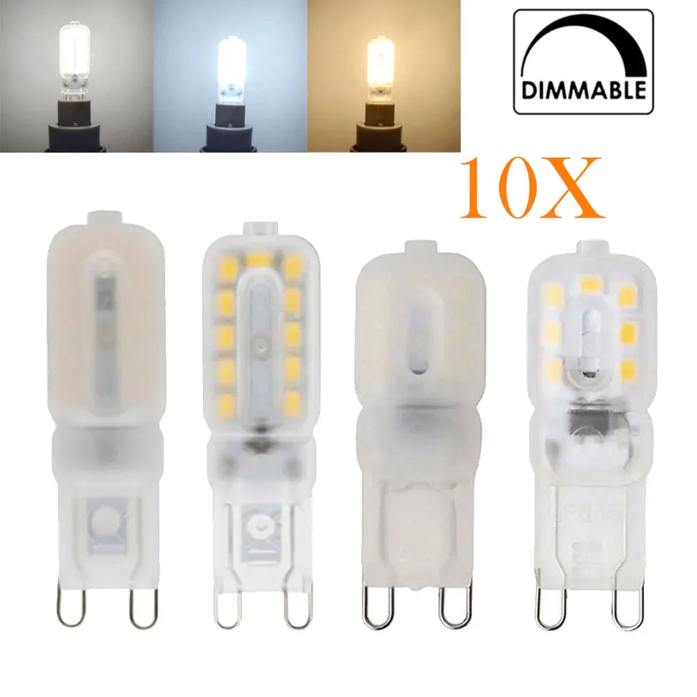 10PCS Dimmable G9 Led Corn Bulb 3W 5W 7W 110V 220V Cold/Warm/Neutral White Light Clear Shell 360 Beam Lampada Smd2835 for Room